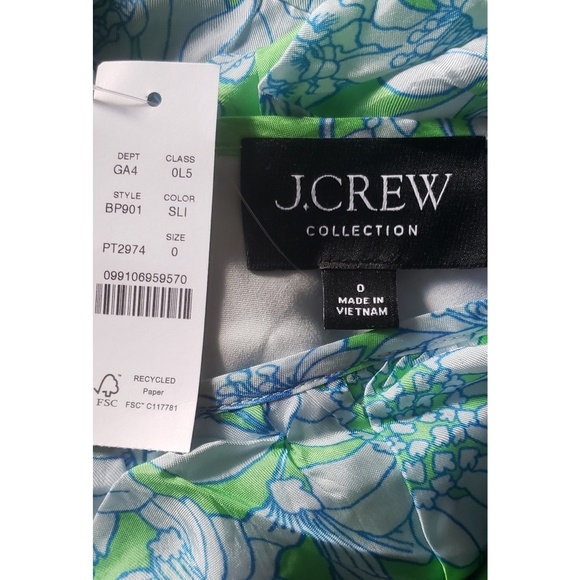 71. J.Crew Collection ruffle-trim cutout maxi dress in lime floral - Picture 10 of 12